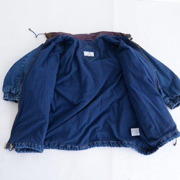 Vintage CBO New York Blue Denim w Purple & Green Block Pattern Heavy  Jacket 4X - Picture 13 of 15
